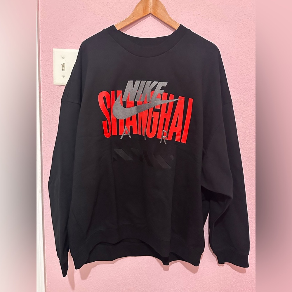 NWT Nike Air Shanghai sweater men’s XXL 2XL Pullover black red winter quality